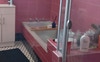 Yes, it's pink but waters hot & the showers good