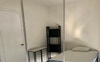 Double bed, desk, chair, built in wardrobe