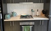 Kitchen gas cooking microwave fridge