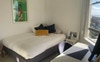 Double bedroom with view of bondi and harbour