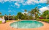 Complex pool and BBQ area