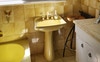 There is also a modern bathroom without a bath.