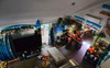 Looking down on lounge 