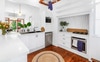 Kitchen with gas cooking, microwave, dishwasher