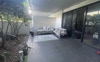 1 of the 2 large courtyards with seating. Front